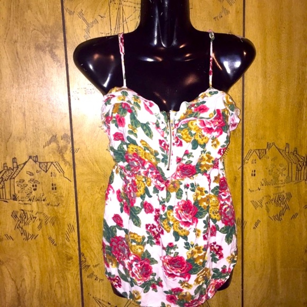 Rose Ruffled Tank Top